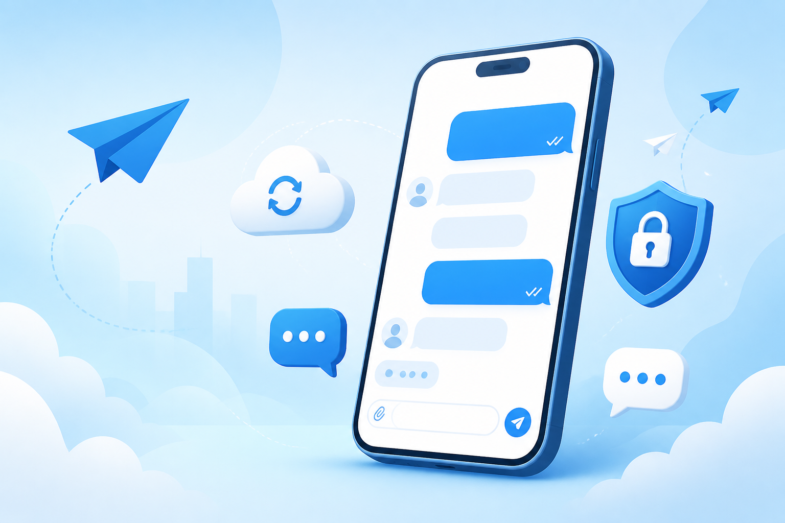 Telegram Desktop và bản di động hiển thị cạnh nhau trên bàn làm việc