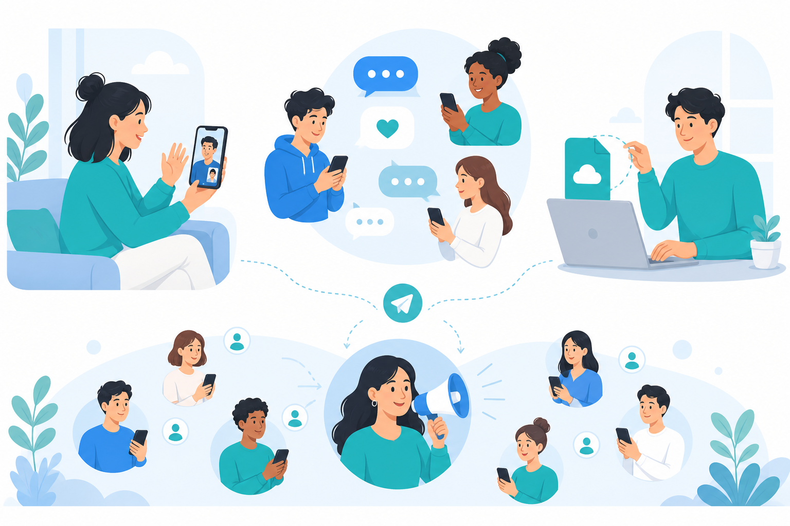 Các tình huống dùng Telegram: gọi video, nhắn tin, lưu tệp đám mây và phát nội dung kênh