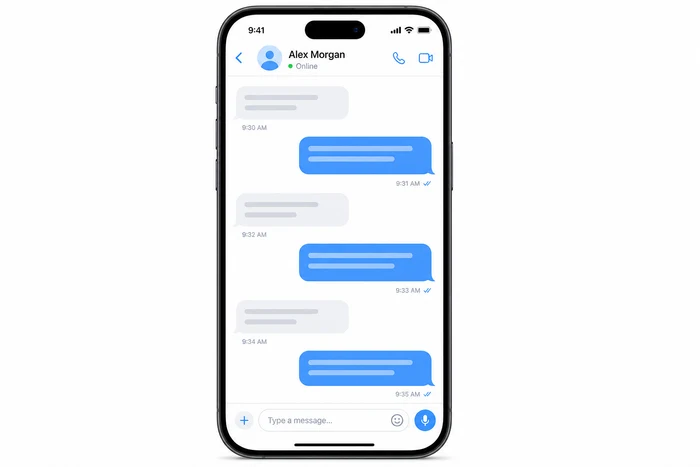 Khung trò chuyện Telegram hiển thị trên iPhone