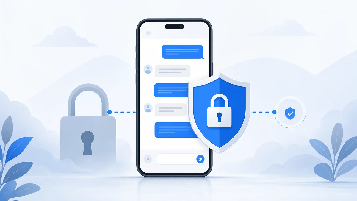 Lá chắn bảo mật bao quanh khung trò chuyện Telegram